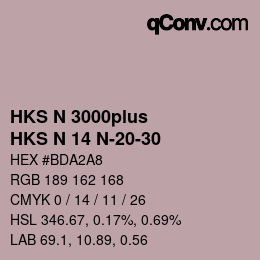 Code couleur: HKS N 3000plus - HKS N 14 N-20-30 | qconv.com