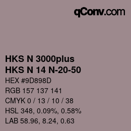 Farbcode: HKS N 3000plus - HKS N 14 N-20-50 | qconv.com