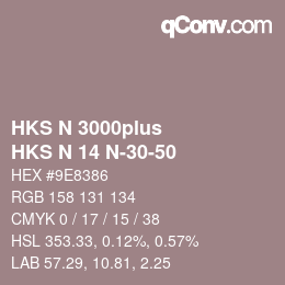 カラーコード: HKS N 3000plus - HKS N 14 N-30-50 | qconv.com