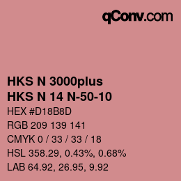 Color code: HKS N 3000plus - HKS N 14 N-50-10 | qconv.com