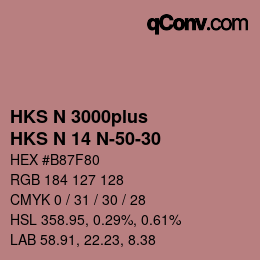 Color code: HKS N 3000plus - HKS N 14 N-50-30 | qconv.com