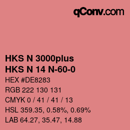 Farbcode: HKS N 3000plus - HKS N 14 N-60-0 | qconv.com