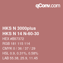 Código de color: HKS N 3000plus - HKS N 14 N-60-30 | qconv.com