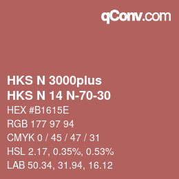 Farbcode: HKS N 3000plus - HKS N 14 N-70-30 | qconv.com