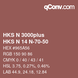 Farbcode: HKS N 3000plus - HKS N 14 N-70-50 | qconv.com