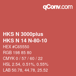 Color code: HKS N 3000plus - HKS N 14 N-80-10 | qconv.com