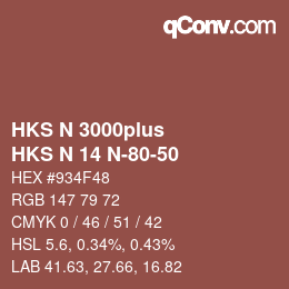 カラーコード: HKS N 3000plus - HKS N 14 N-80-50 | qconv.com