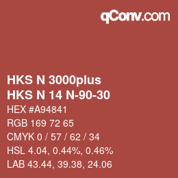 Farbcode: HKS N 3000plus - HKS N 14 N-90-30 | qconv.com