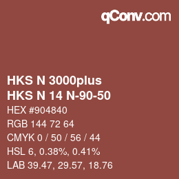 カラーコード: HKS N 3000plus - HKS N 14 N-90-50 | qconv.com