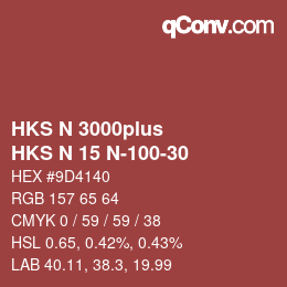 Color code: HKS N 3000plus - HKS N 15 N-100-30 | qconv.com