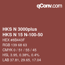 Código de color: HKS N 3000plus - HKS N 15 N-100-50 | qconv.com