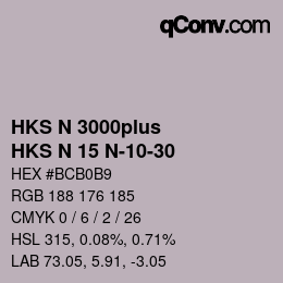 Color code: HKS N 3000plus - HKS N 15 N-10-30 | qconv.com