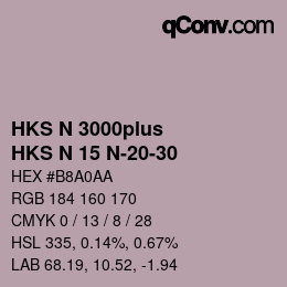 Farbcode: HKS N 3000plus - HKS N 15 N-20-30 | qconv.com