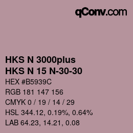 Color code: HKS N 3000plus - HKS N 15 N-30-30 | qconv.com