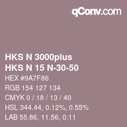 Color code: HKS N 3000plus - HKS N 15 N-30-50 | qconv.com