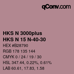Color code: HKS N 3000plus - HKS N 15 N-40-30 | qconv.com