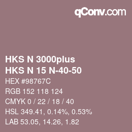 カラーコード: HKS N 3000plus - HKS N 15 N-40-50 | qconv.com