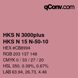 Farbcode: HKS N 3000plus - HKS N 15 N-50-10 | qconv.com