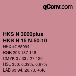 Código de color: HKS N 3000plus - HKS N 15 N-50-10 | qconv.com