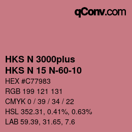 Código de color: HKS N 3000plus - HKS N 15 N-60-10 | qconv.com