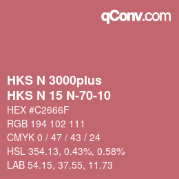 Code couleur: HKS N 3000plus - HKS N 15 N-70-10 | qconv.com
