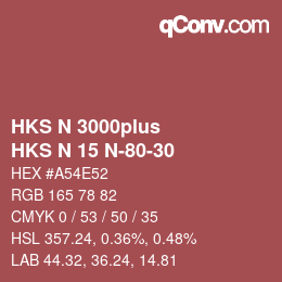 颜色代码: HKS N 3000plus - HKS N 15 N-80-30 | qconv.com