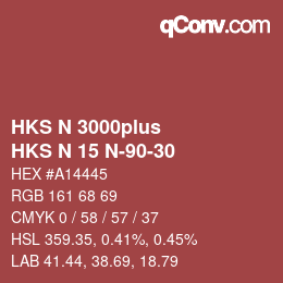 カラーコード: HKS N 3000plus - HKS N 15 N-90-30 | qconv.com