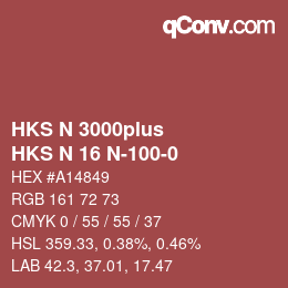 Color code: HKS N 3000plus - HKS N 16 N-100-0 | qconv.com
