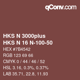 Color code: HKS N 3000plus - HKS N 16 N-100-50 | qconv.com