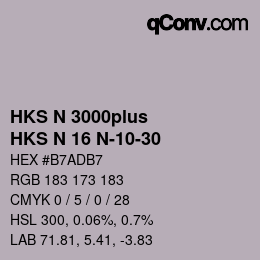 Farbcode: HKS N 3000plus - HKS N 16 N-10-30 | qconv.com