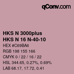 Color code: HKS N 3000plus - HKS N 16 N-40-10 | qconv.com
