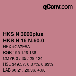 Color code: HKS N 3000plus - HKS N 16 N-60-0 | qconv.com