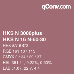 Color code: HKS N 3000plus - HKS N 16 N-60-30 | qconv.com