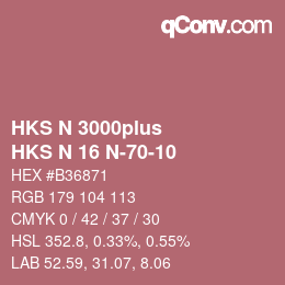 Code couleur: HKS N 3000plus - HKS N 16 N-70-10 | qconv.com
