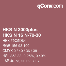 Color code: HKS N 3000plus - HKS N 16 N-70-30 | qconv.com