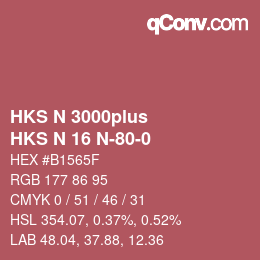Farbcode: HKS N 3000plus - HKS N 16 N-80-0 | qconv.com