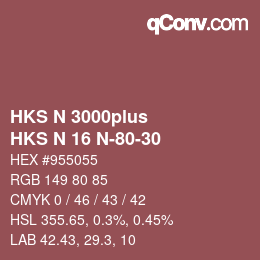 Código de color: HKS N 3000plus - HKS N 16 N-80-30 | qconv.com