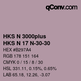 Color code: HKS N 3000plus - HKS N 17 N-30-30 | qconv.com