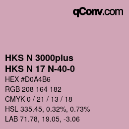 Farbcode: HKS N 3000plus - HKS N 17 N-40-0 | qconv.com
