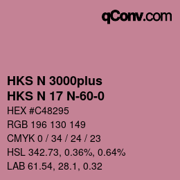 Color code: HKS N 3000plus - HKS N 17 N-60-0 | qconv.com
