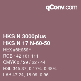 Farbcode: HKS N 3000plus - HKS N 17 N-60-50 | qconv.com