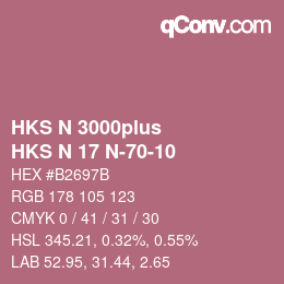 Color code: HKS N 3000plus - HKS N 17 N-70-10 | qconv.com