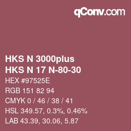 カラーコード: HKS N 3000plus - HKS N 17 N-80-30 | qconv.com