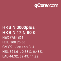 カラーコード: HKS N 3000plus - HKS N 17 N-90-0 | qconv.com