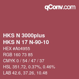 カラーコード: HKS N 3000plus - HKS N 17 N-90-10 | qconv.com