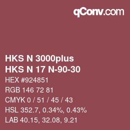 カラーコード: HKS N 3000plus - HKS N 17 N-90-30 | qconv.com