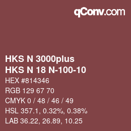 Color code: HKS N 3000plus - HKS N 18 N-100-10 | qconv.com