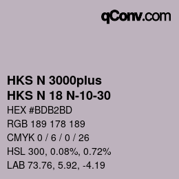 カラーコード: HKS N 3000plus - HKS N 18 N-10-30 | qconv.com