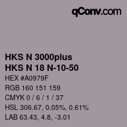 Color code: HKS N 3000plus - HKS N 18 N-10-50 | qconv.com