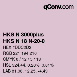 カラーコード: HKS N 3000plus - HKS N 18 N-20-0 | qconv.com